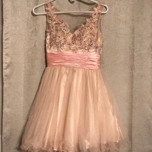Embellished Blush Pink Prom Dress